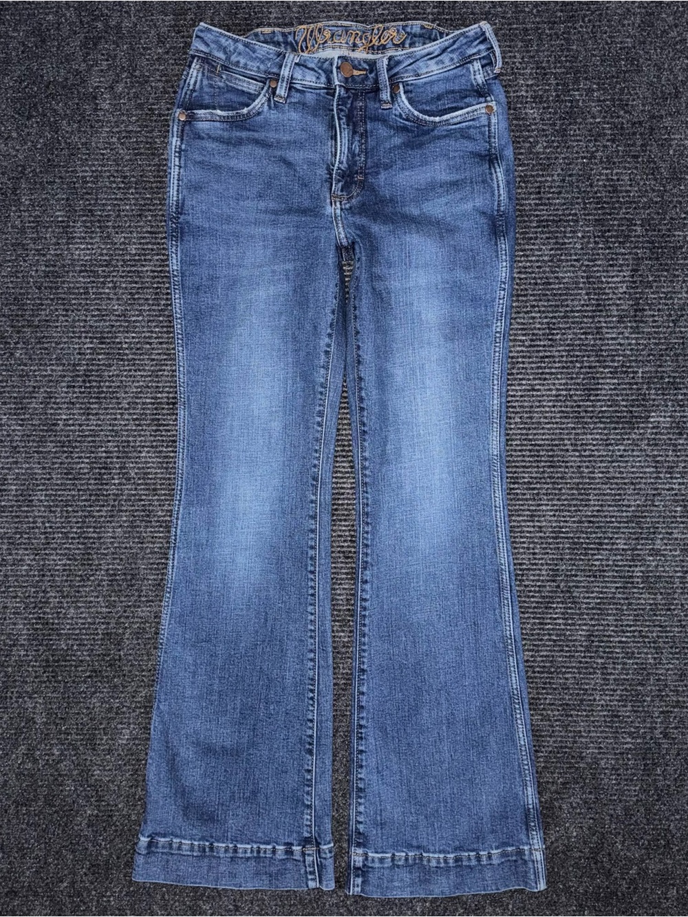 Wrangler Retro High Rise Trouser Jeans Dark Wash Denim Womens Size 28x34 Western - Picture 2 of 8